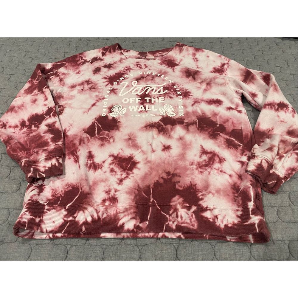 Ladies Vans pink tie dye sweatshirt.  Size large